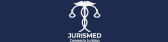 Letras JS y la palabra JURISMED dentro de un cuadro color azul, a la par el texto que dice DEFENSA Y ASESORÍA LEGAL EN DERECHO MÉDICO
